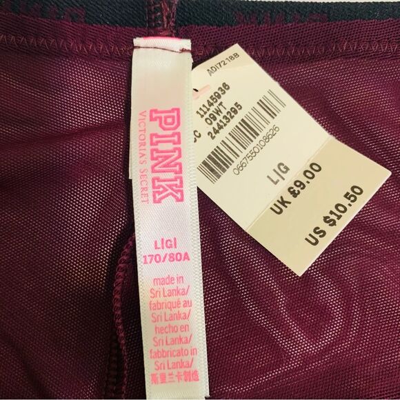 Victoria's Secret Pink Burgundy Lingerie Underwear Panties Lot NWT size large - Picture 3 of 7